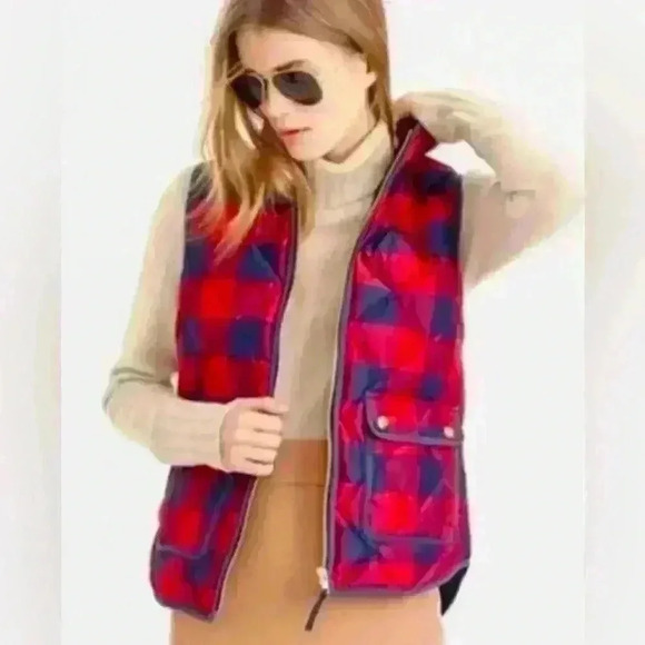 J. Crew Excursion Quilted Vest In Buffalo Check - Picture 1 of 6